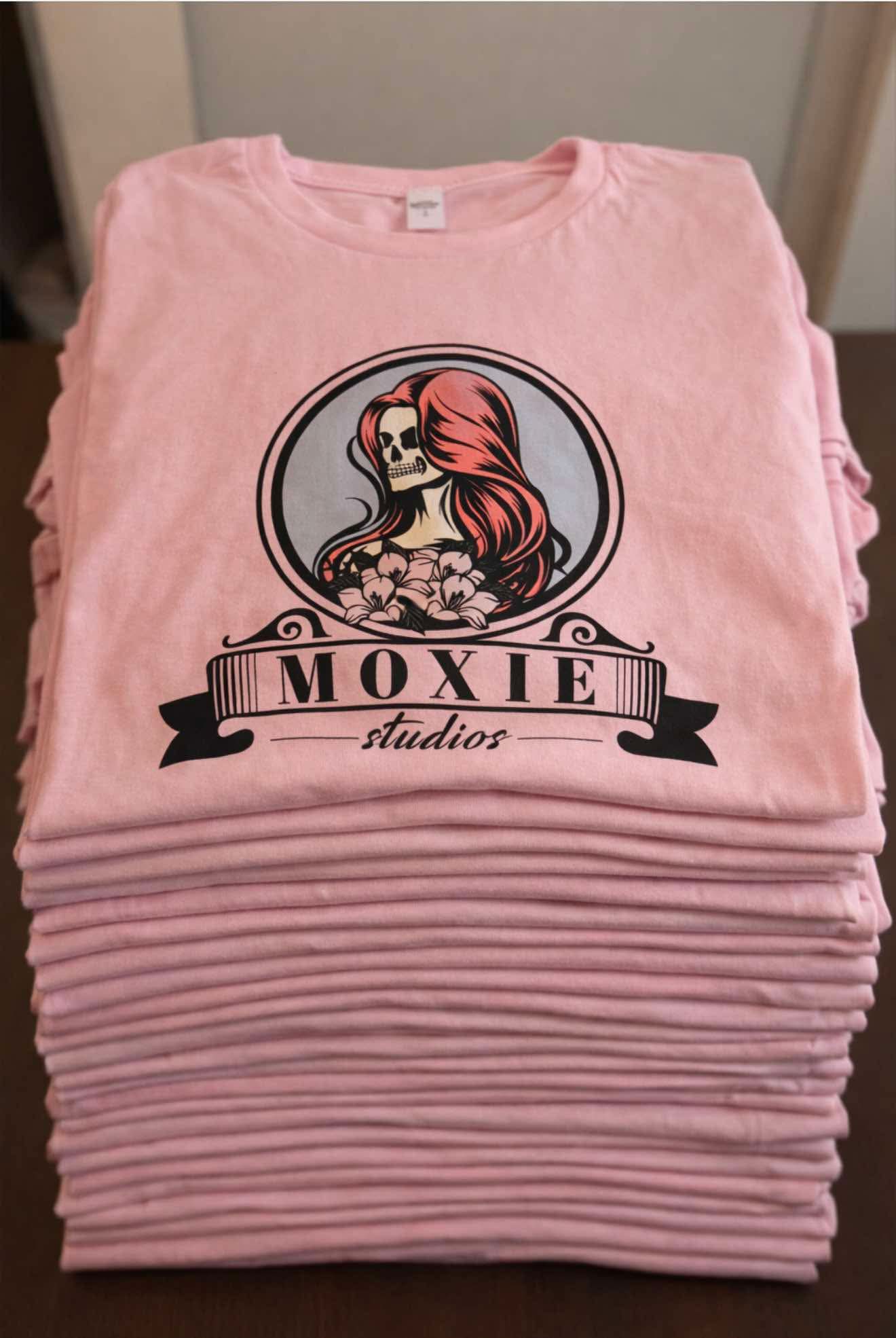 Moxie Studios custom pink t-shirts